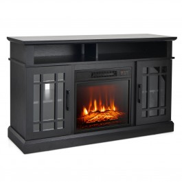 48 Inch Electric Fireplace TV Stand with Cabinets for TVs Up to 55 Inch