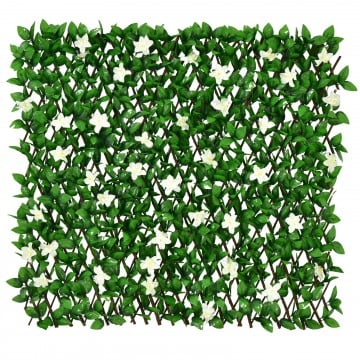 1 Piece Expandable Faux Ivy Privacy Screen Fence Panel Pack with Flower
