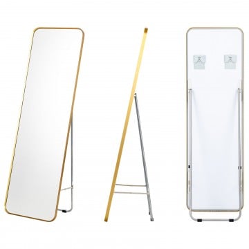 Full Length Wall Mounted Hanging Mirror with Stand Free Standing Body