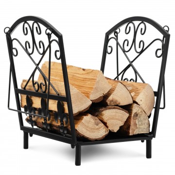 Decorative Firewood Rack with Handles and Raised Legs