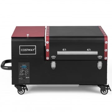 Movable Pellet Grill and Smoker with Temperature Probe