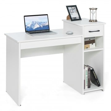 Compact Computer Desk with Drawer and CPU Stand