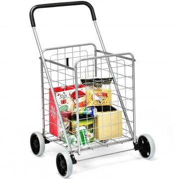 Portable Folding Shopping Cart Utility for Grocery Laundry