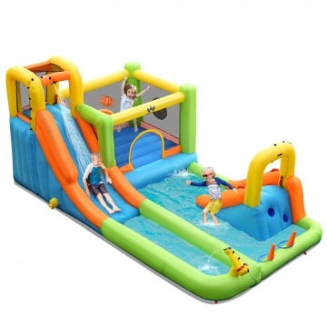 8 in 1 Inflatable Water Slide Park Bounce House Without Blower