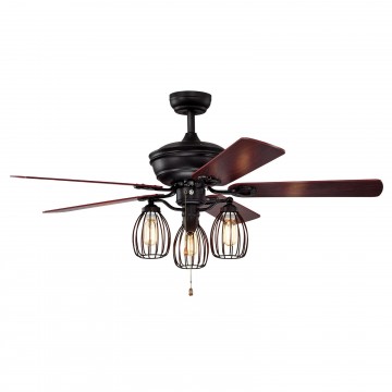 52 Inch Electric Ceiling Fan with 5 Blades and 3 Lights for Living Room and Bedroom