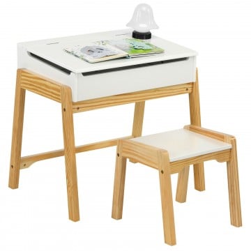 Kids Activity Table and Chair Set with Storage Space for Homeschooling