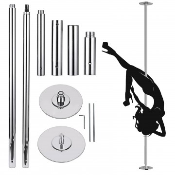 Gymax Professional Stripper Pole 45mm Portable Adjustable Spinning Dance  Pole 