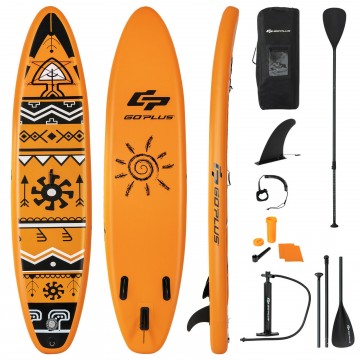 11 Feet Inflatable Stand Up Paddle Board with Backpack Aluminum Paddle Pump