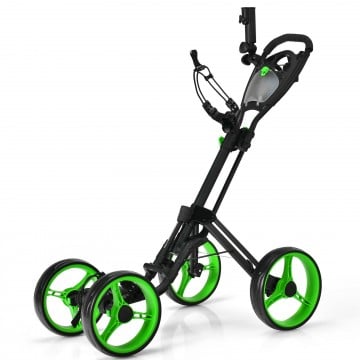 4 Wheel Golf Push Cart with Brake Scoreboard Adjustable Handle