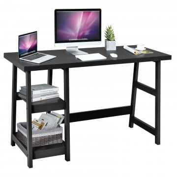 Trestle Computer Desk Home Office Workstation with Removable Shelves