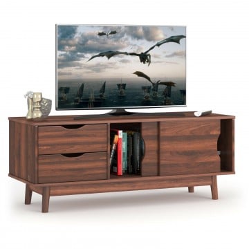TV Console Cabinet with Drawers and Sliding Doors for TVs Up to 60 Inch