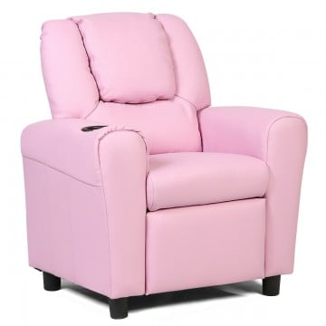 Children's PU Leather Recliner Chair with Front Footrest