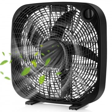 20 Inch Box Portable Floor Fan with 3 Speed Settings and Knob Control