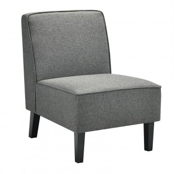 Modern Armless Accent Chair with Rubber Wood Legs