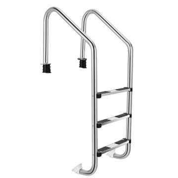 3-Step Stainless Steel Swimming Pool Ladder with Anti-Slip Step