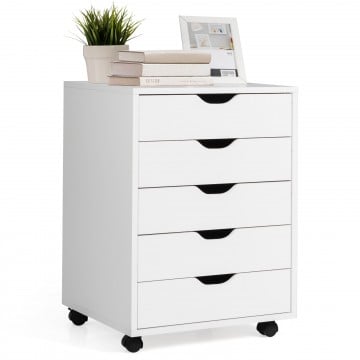 Mobile Storage Cabinet with 5 Drawer and Wheels for Home Office