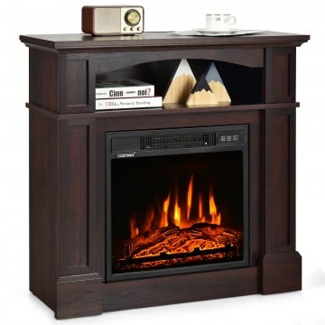 18 Inch 1400W Electric TV Stand Fireplace with Shelf