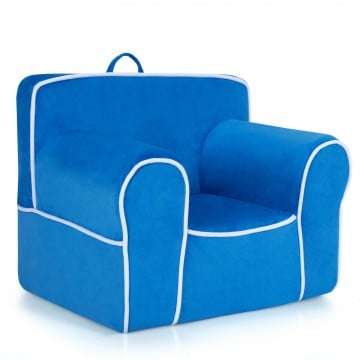 Upholstered Kids Sofa with Velvet Fabric and High-Quality Sponge