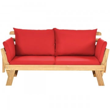 Adjustable Patio Convertible Sofa with Thick Cushion