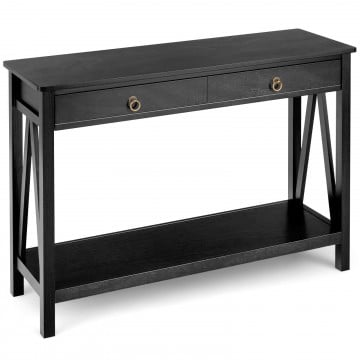 Console Table with 2 Drawer Storage Shelf for Entryway Hallway