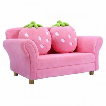 Blue/Pink Kids Strawberry Armrest Chair Sofa