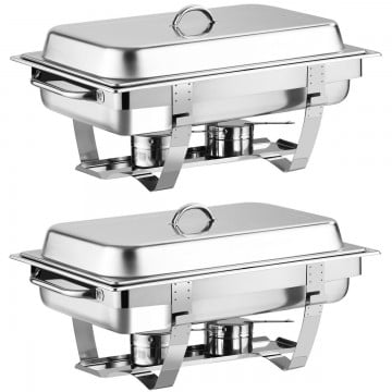 2 Packs Stainless Steel Full-Size Chafing Dish
