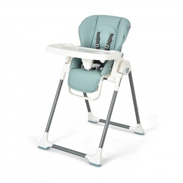 Foldable Baby High Chair with Double Removable Trays