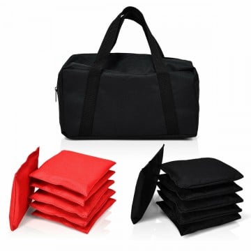12 Beanbag Black and Red Weather Resistant Bags