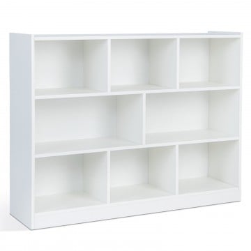 3-Tier Open Bookcase 8-Cube Floor Standing Storage Shelves
