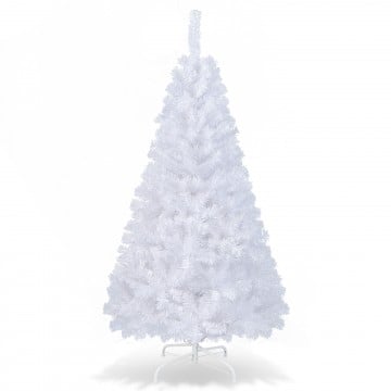 5/6/7/8 Feet White Christmas Tree with Solid Metal Stand