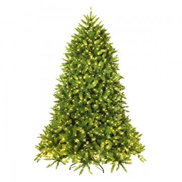 7.5 Feet Artificial Fir Christmas Tree with LED Lights and 1968 Branch Tips