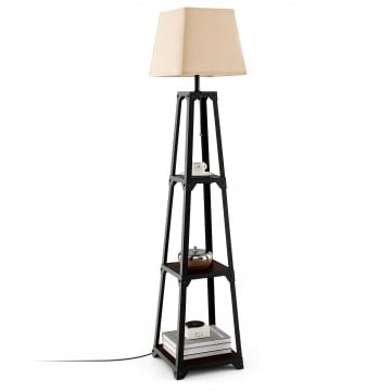 Trapezoidal Designed Floor Lamp with 3 Tiered Storage Shelf