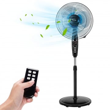 16 Inch Adjustable Height Fan with Quiet Oscillating Stand for Home and Office