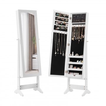 Black / White Mirrored Jewelry Cabinet Storage Box 