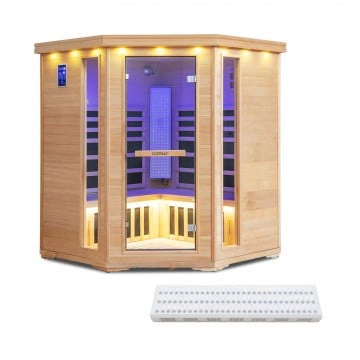 [Deposite Pre-Order] 2024 New Model Premium 3-5 People Corner Far Infrared Wooden Sauna For Home