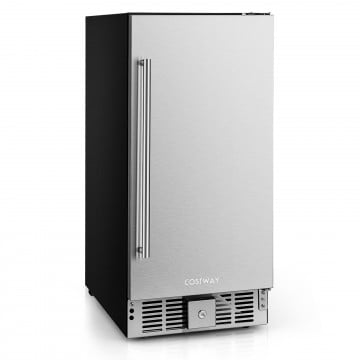 Compact Refrigerator with Adjustable Thermostat and Stainless Steel Door