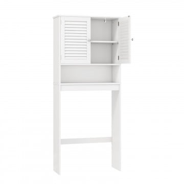 Over The Toilet Storage Cabinet with Double Doors and Adjustable Shelf