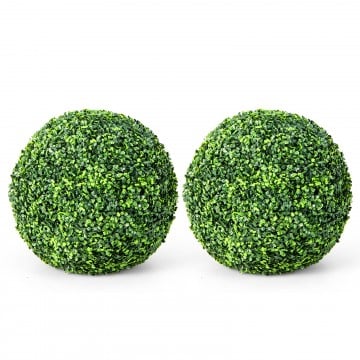 2 Pieces Artificial Topiary Balls Faux Boxwood Ball Plants
