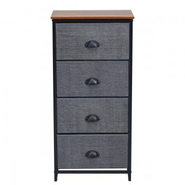 Dresser Storage Tower with Fabric Drawers and Sturdy Steel Frame
