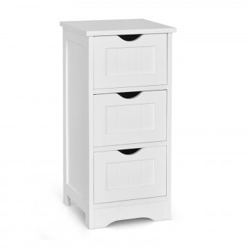 Bathroom Wooden Free Standing Storage Side Floor Cabinet Organizer-3-Tier.