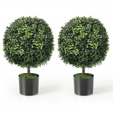 Artificial Ball Tree set of 2 with Natural Look and Water Resistance