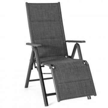Aluminum Frame Adjustable Outdoor Foldable Reclining Padded Chair