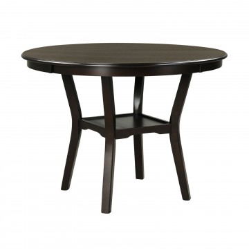 42 Inch 2-Tier Round Dining Table with Storage Shelf