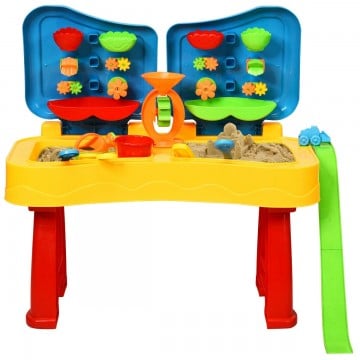2-in-1 Kids Sand and Water Table Activity Play Table with Accessories