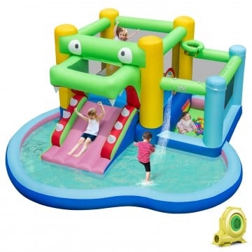 Crocodile-Theme Bounce House (with 680W Blower)