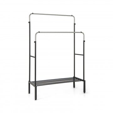 Double Rod Clothes Garment Rack with Adjustable Heights