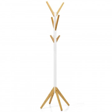 Bamboo Coat Rack Stand with 6 Hooks