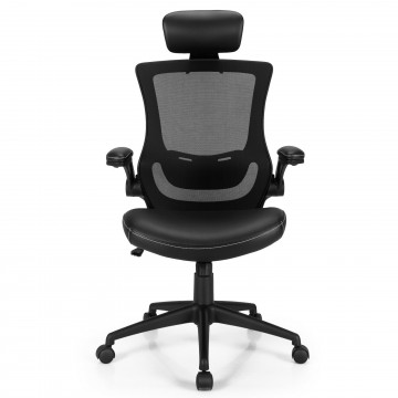 High-Back Executive Chair with Adjustable Lumbar Support and Headrest