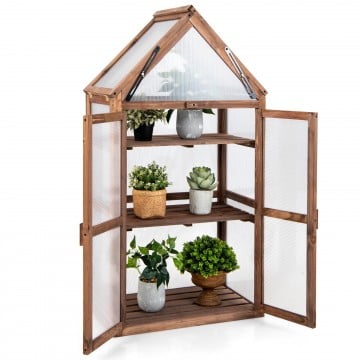 Cold Frame Mini Wooden Greenhouse for Vegetable and Flower