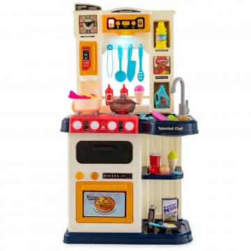 64 Pieces Realistic Kitchen Playset for Boys and Girls with Sound and Lights